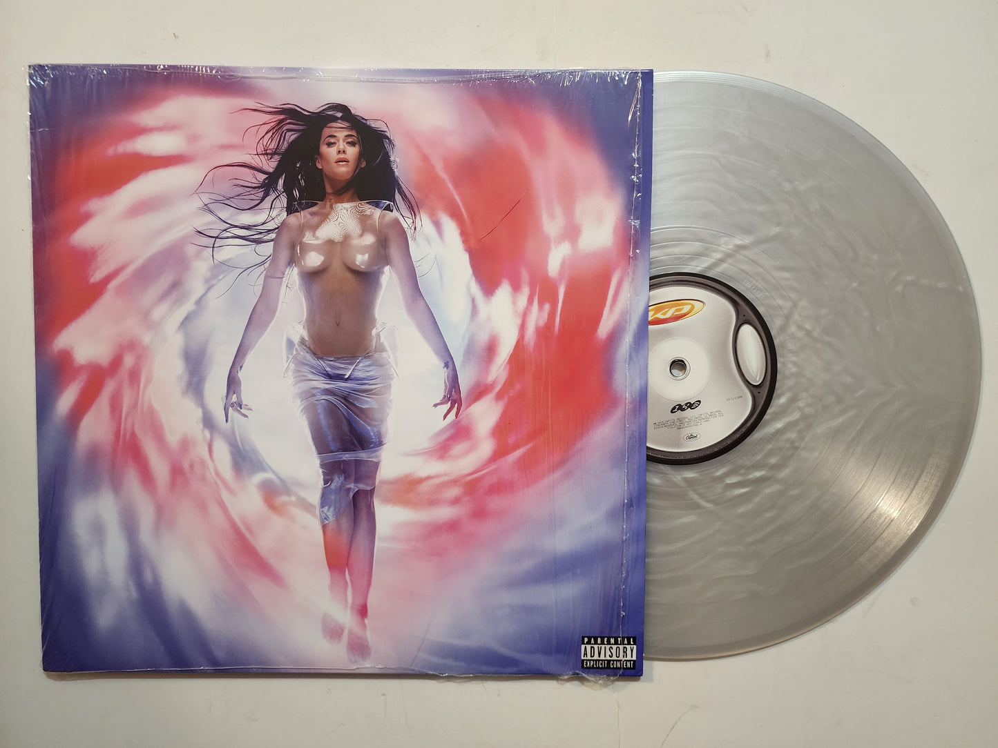 Katy Perry Hand Signed Art Card with 143 Album in Silver Vinyl LP