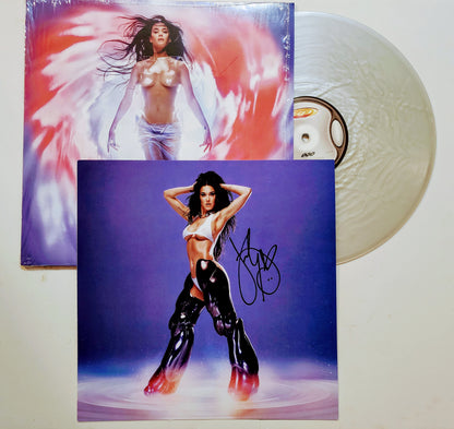 Katy Perry Hand Signed Art Card with 143 Album in Silver Vinyl LP