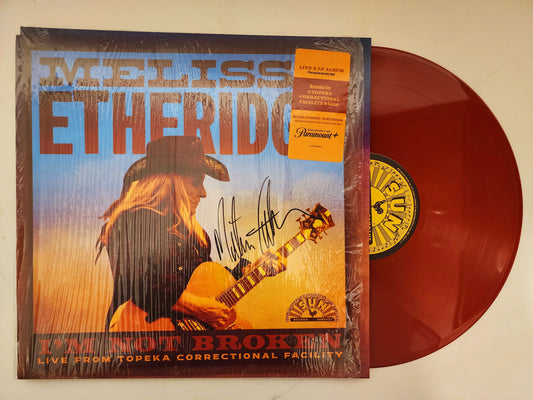 Hand Signed Melissa Etheridge I'm Not Broken Double LP Red Vinyl